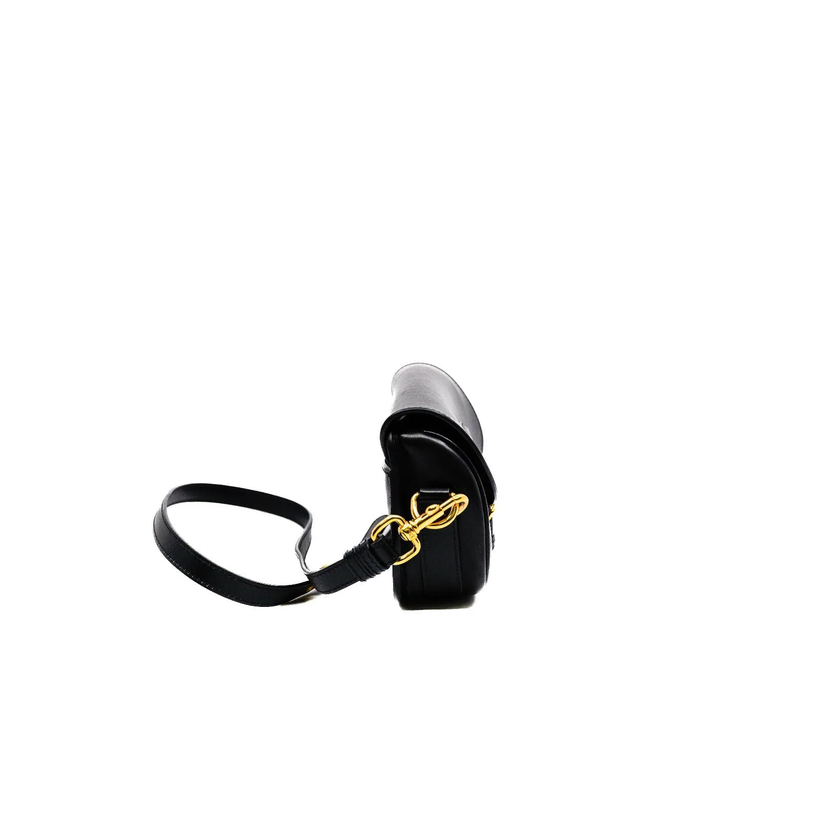 small bobby bag with strap in calfskin black ghw 2021