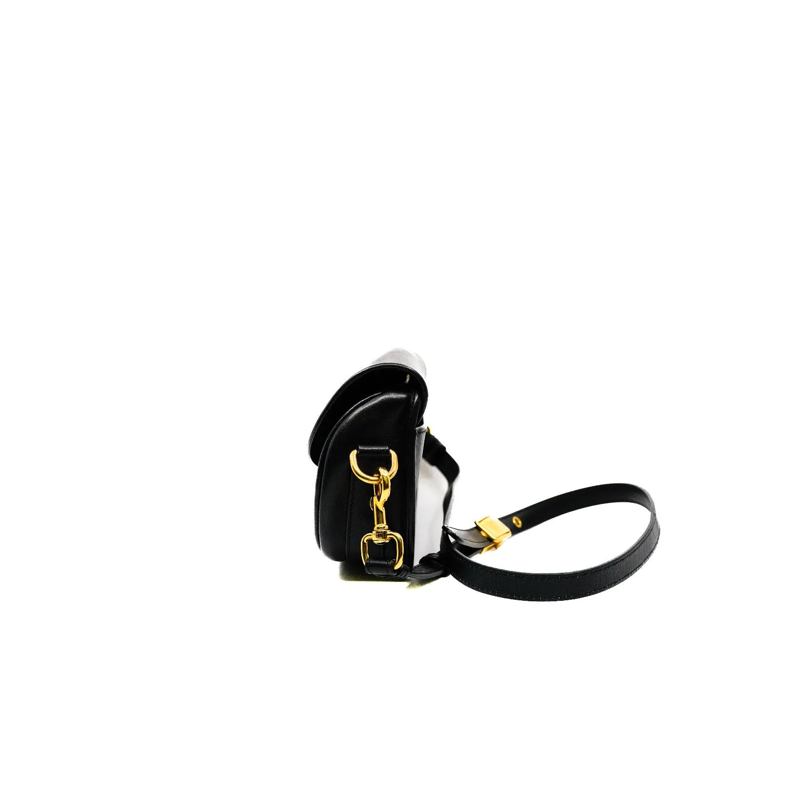 small bobby bag with strap in calfskin black ghw 2021
