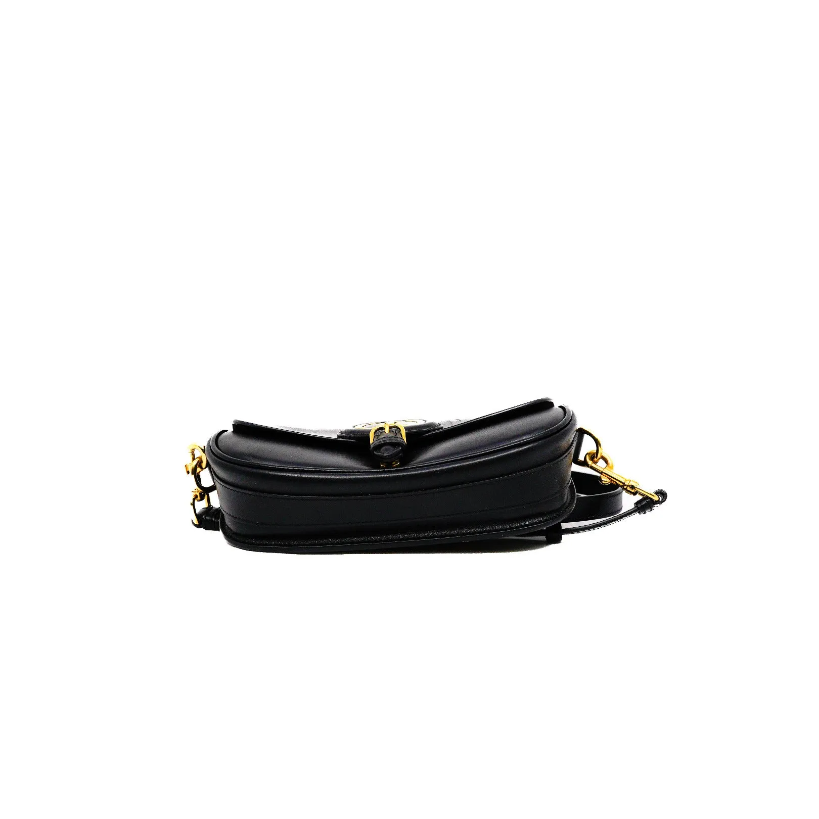 small bobby bag with strap in calfskin black ghw 2021