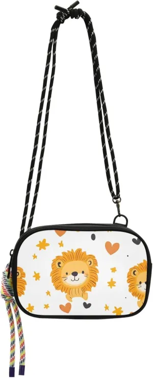Small Crossbody Bags Cute Cartoon Lion Print Phone Purse Wallet for Women Shoulder Bag with Cute Rope Straps