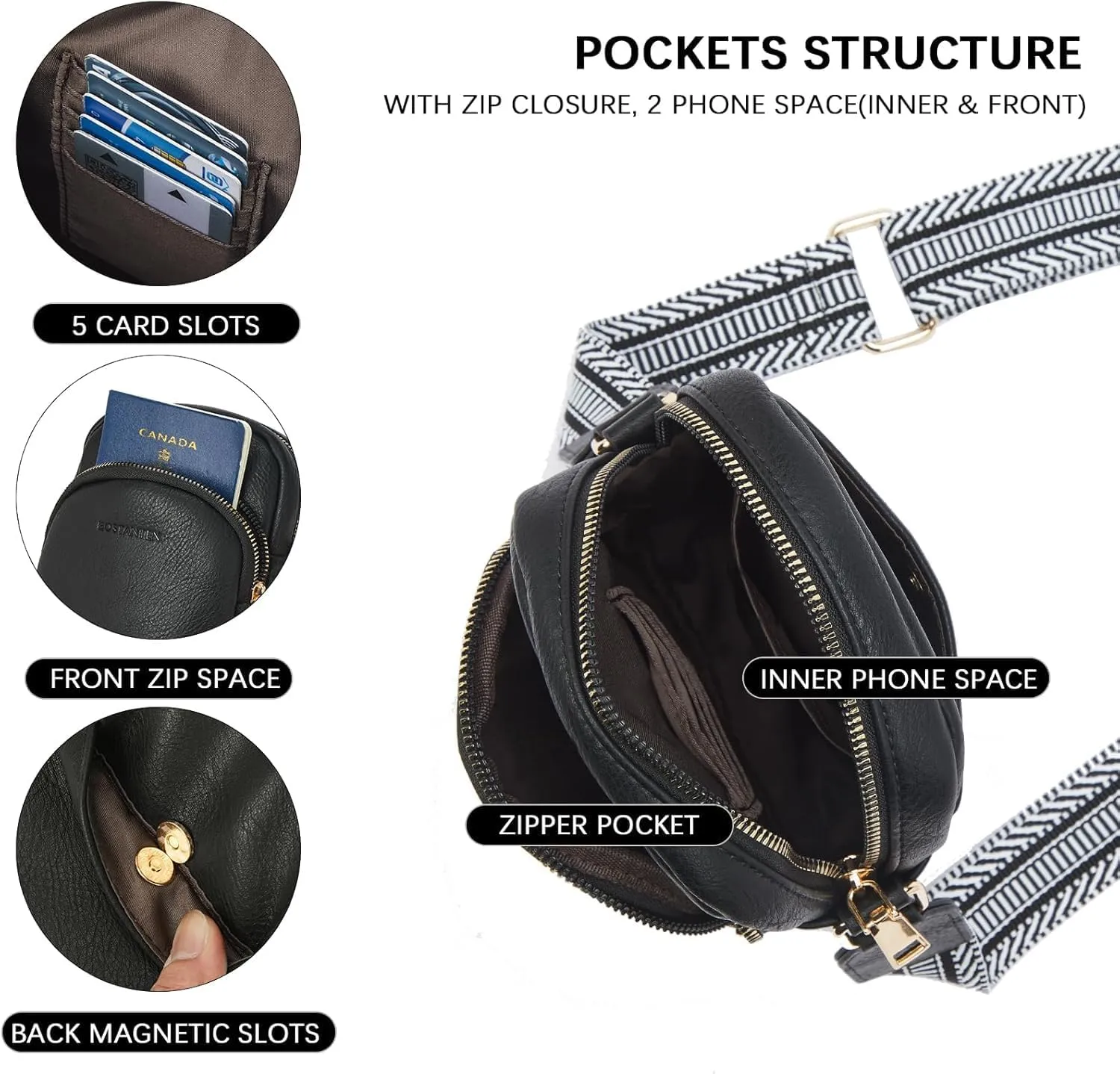 Small Crossbody Bags for Women Designer Zip Cell Phone Purse Shoulder Handbags Wallet with Card Slots