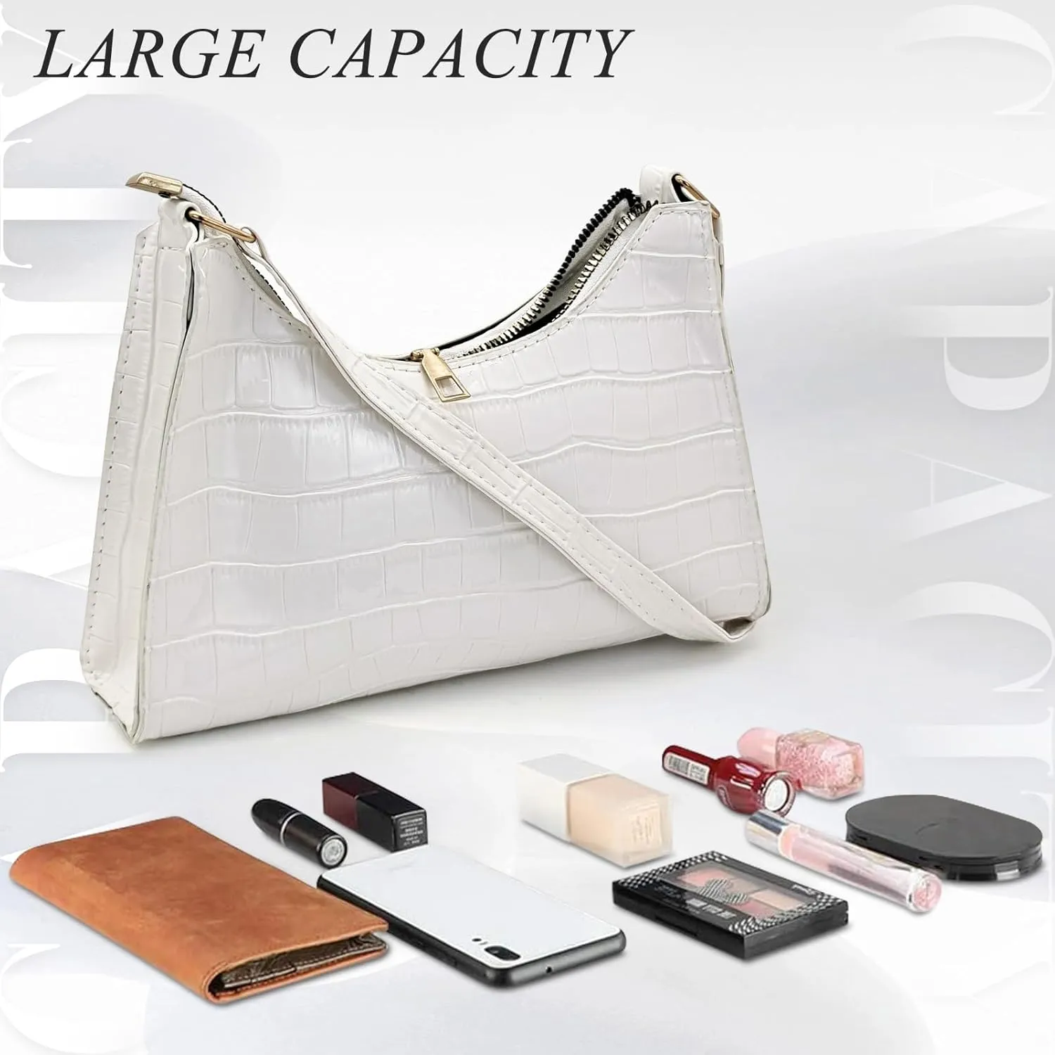 Small Handbag, PU Leather Shoulder Bag for Women and Girls, Lightweight Womens Shoulder Bags for Work, Travel