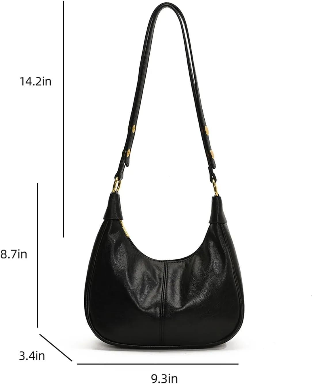 Small Hobo Bags for Women Leather Shoulder Bag Retro Crescent Crossbody Bags Trendy Purses Zipper