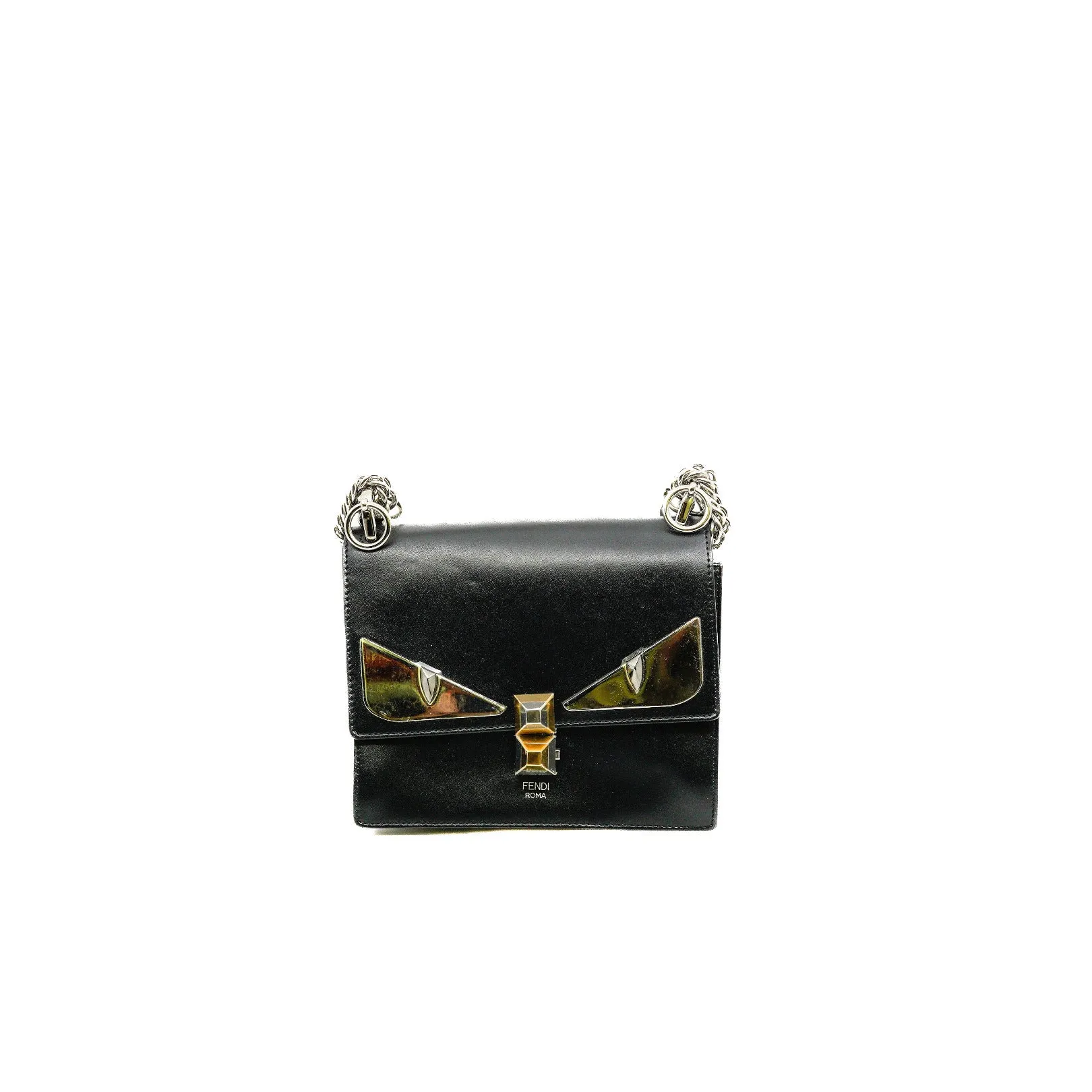 Small Monster Kan I Black Calfskin Shoulder Bag PHW