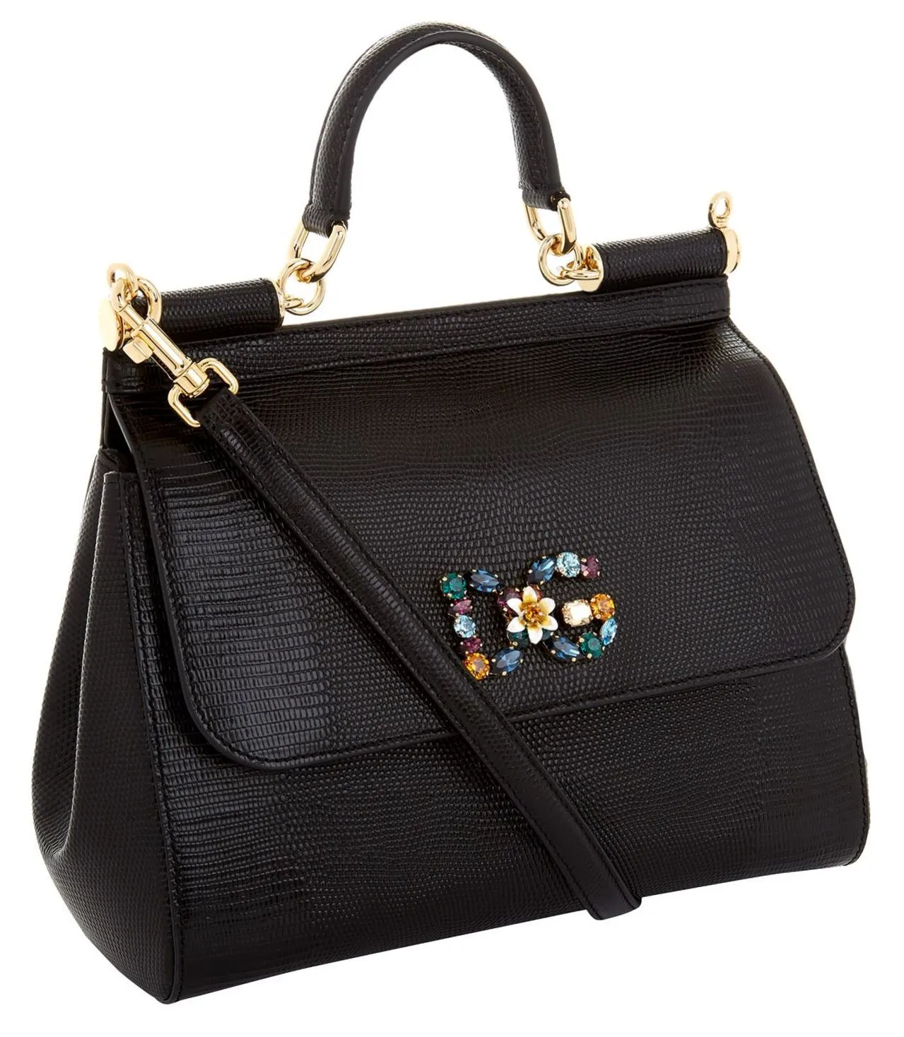 Small Sicily Shoulder Bag, Black