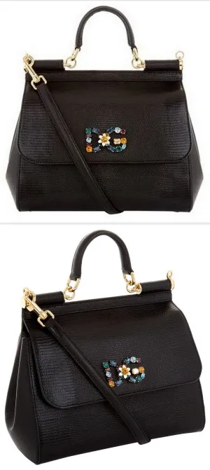 Small Sicily Shoulder Bag, Black