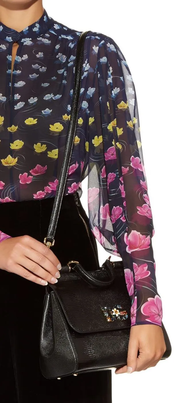 Small Sicily Shoulder Bag, Black