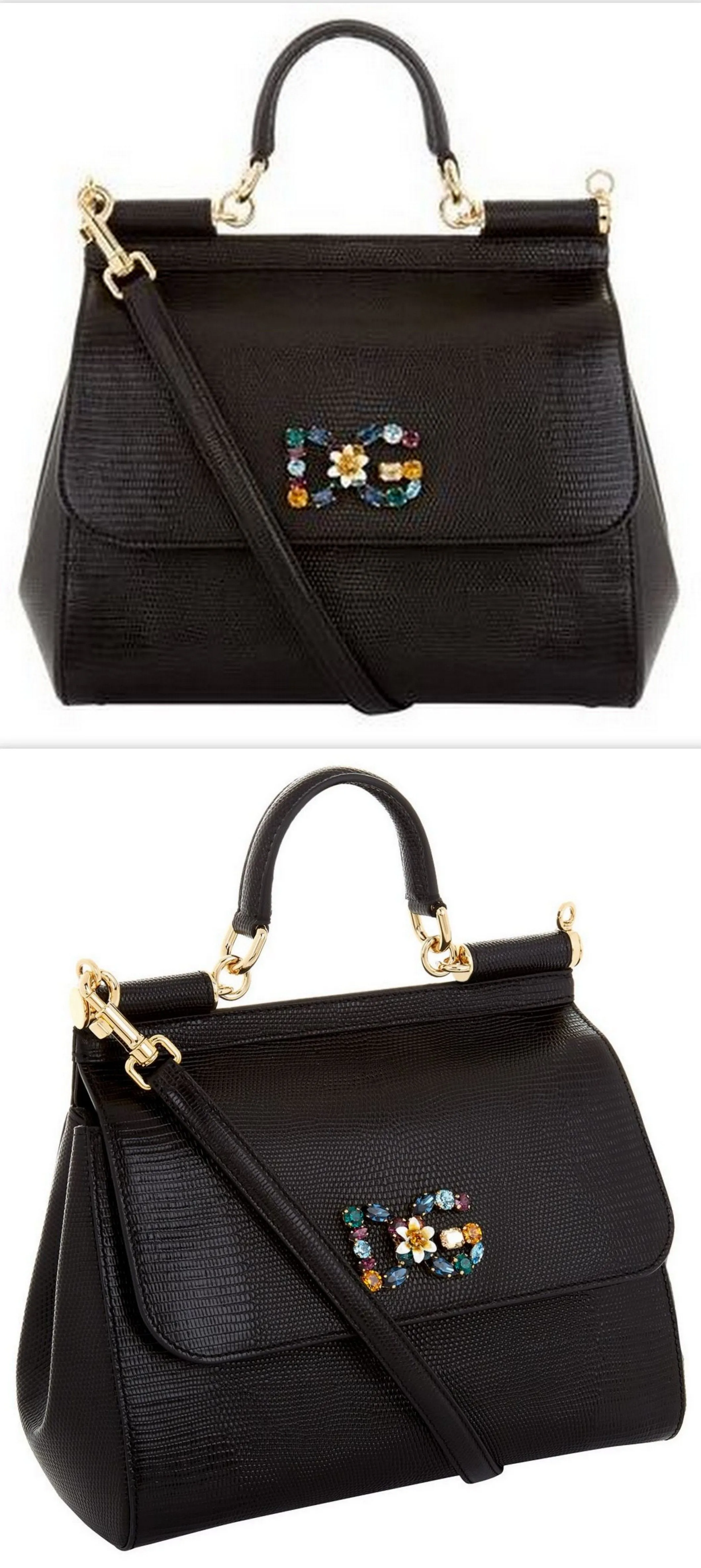 Small Sicily Shoulder Bag, Black