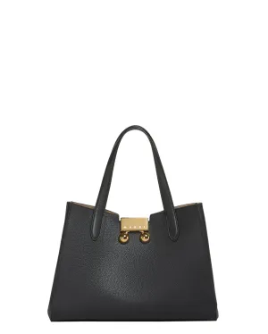 Small Trunkaroo Leather Tote in Black