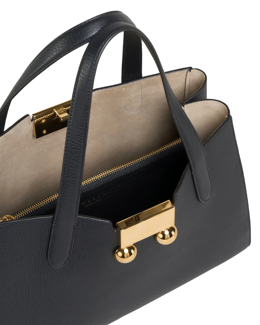 Small Trunkaroo Leather Tote in Black