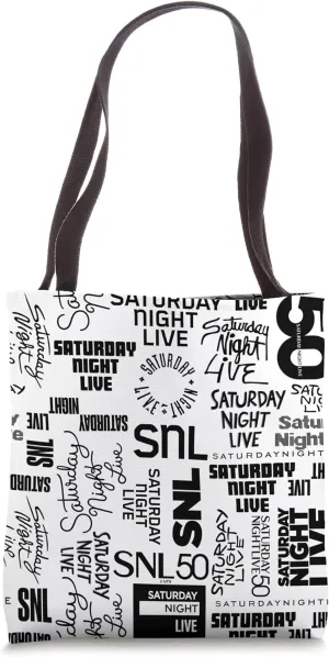 SNL 50 Saturday Night Live Logos all-over print Tote Bag