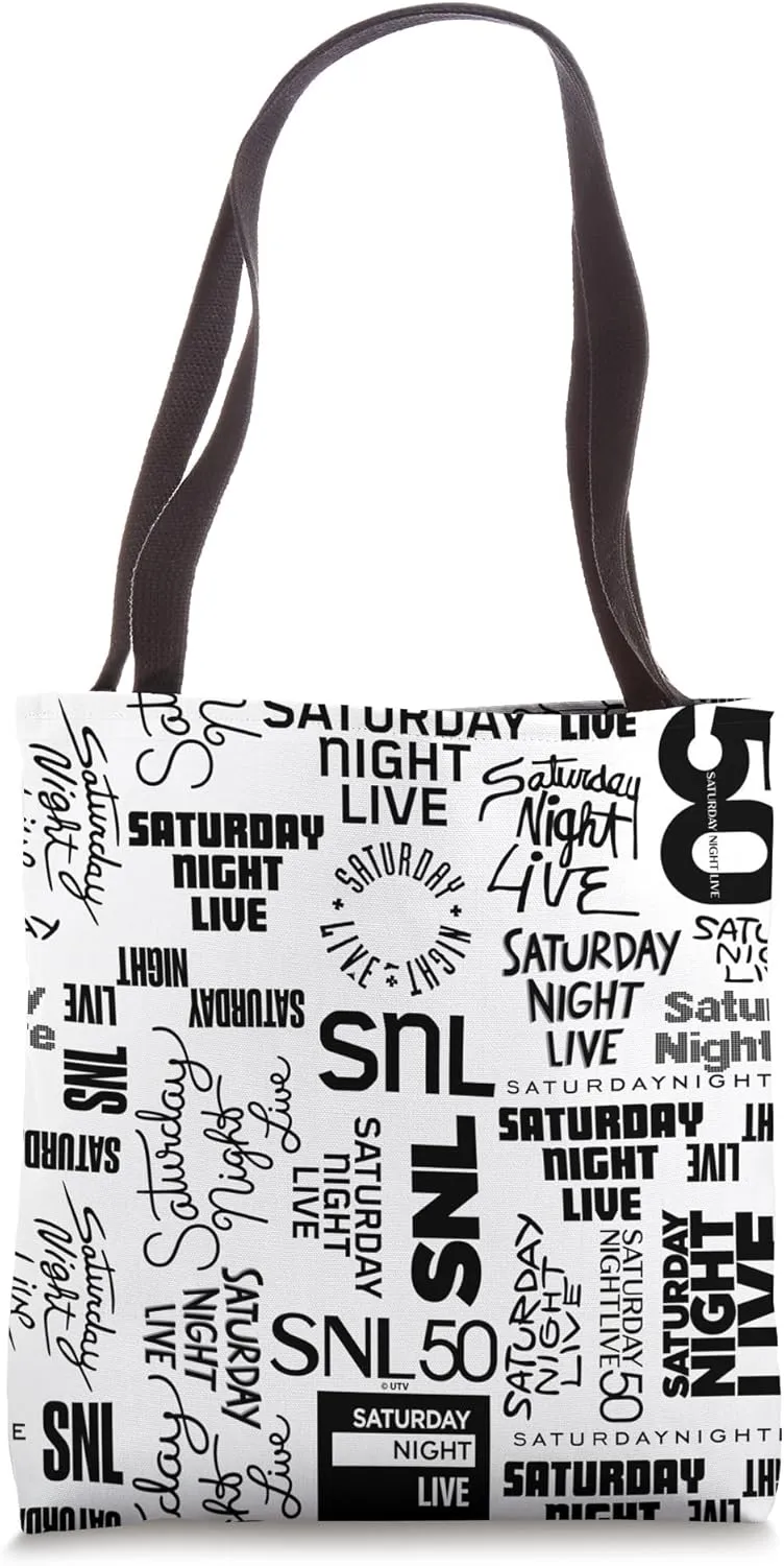SNL 50 Saturday Night Live Logos all-over print Tote Bag