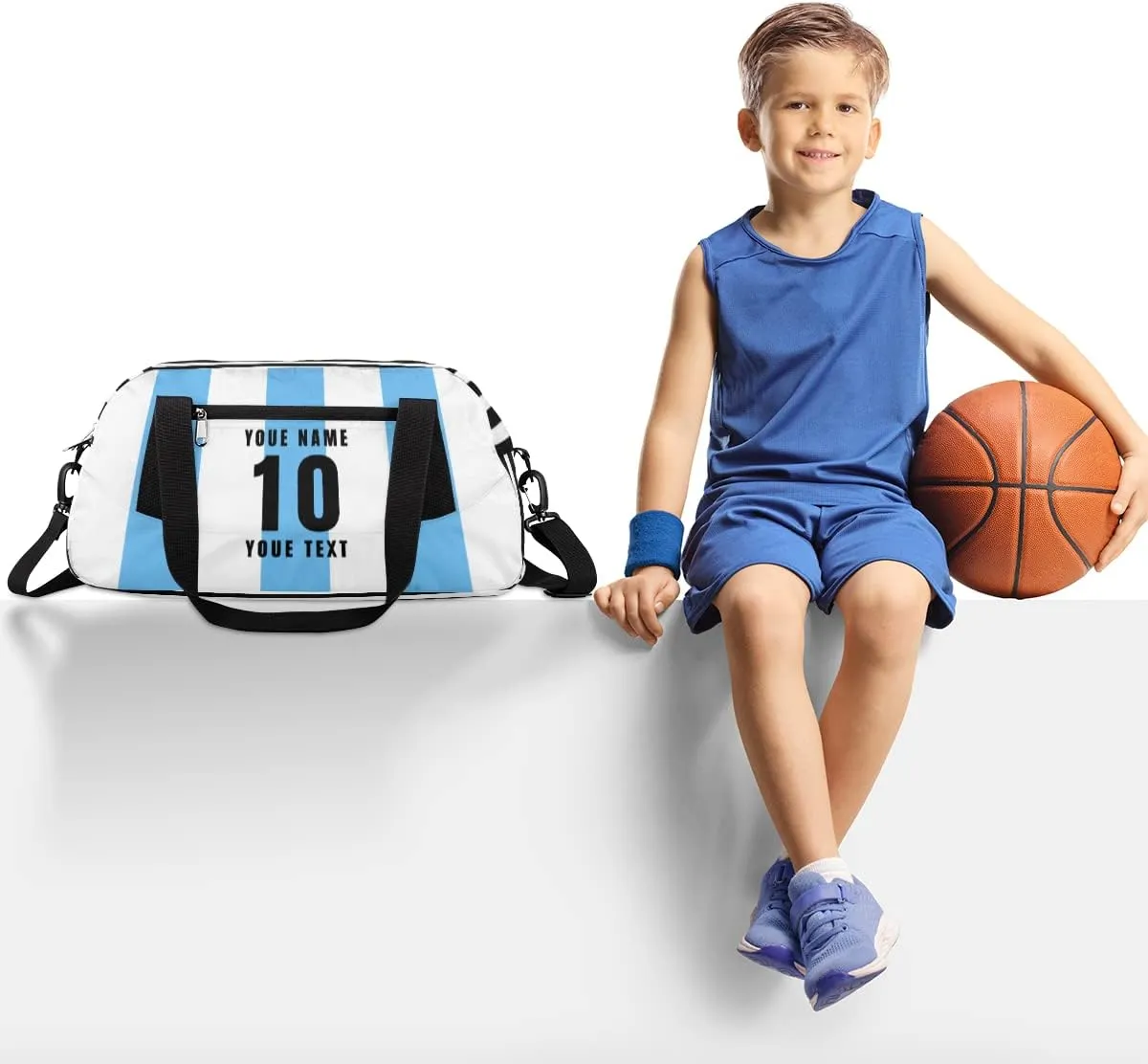 Soccer Kids Duffel Bag for Girls Boys Teens, World Cup Soccer Overnight Small Duffel Bag Carry On Weekend Sports Gym Travel Bag for Campus Activities