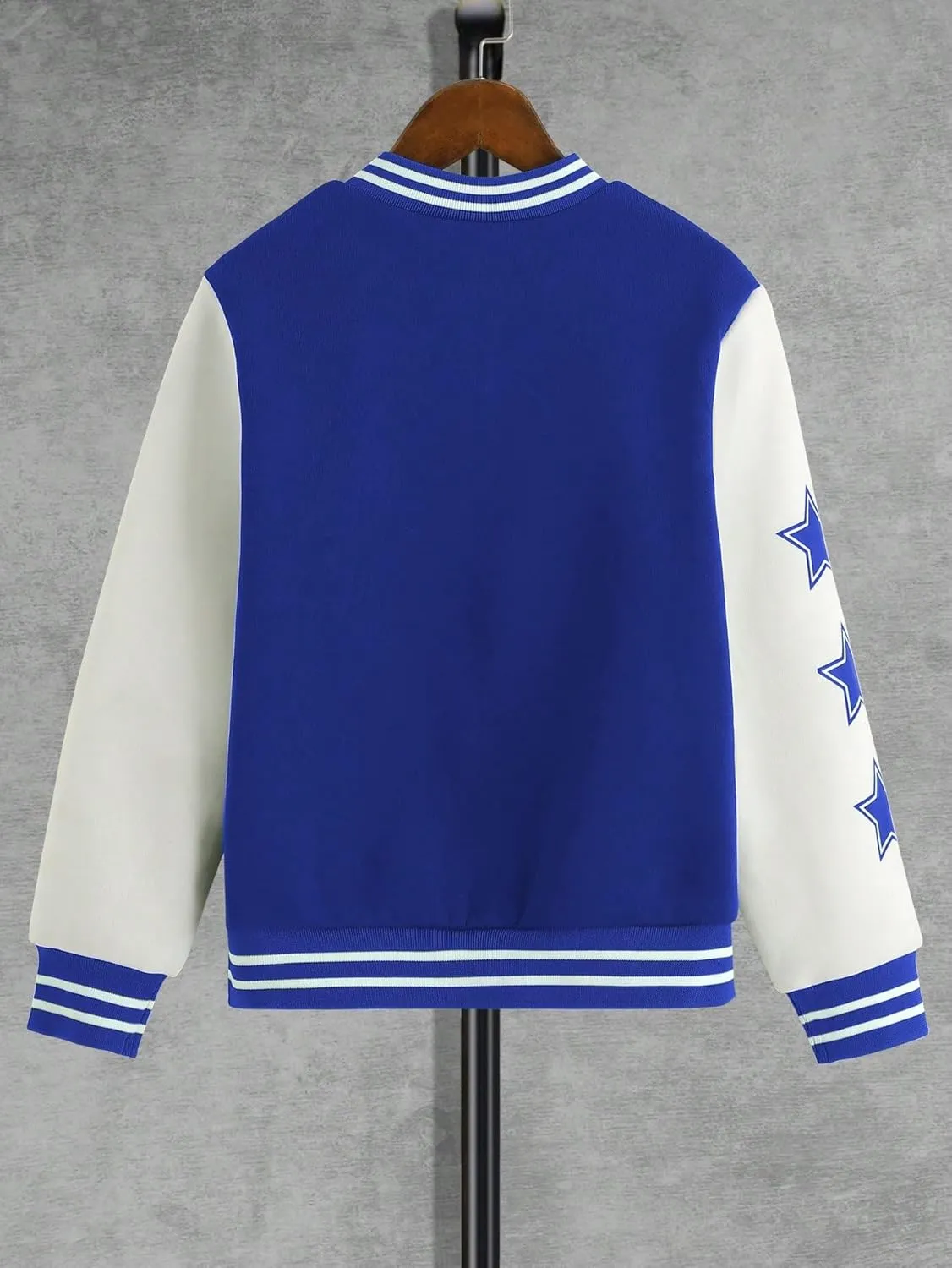 SOLY HUX Boy's Varsity Jacket Letter Star Print Long Sleeve Color Block Baseball Bomber Jacket Coat