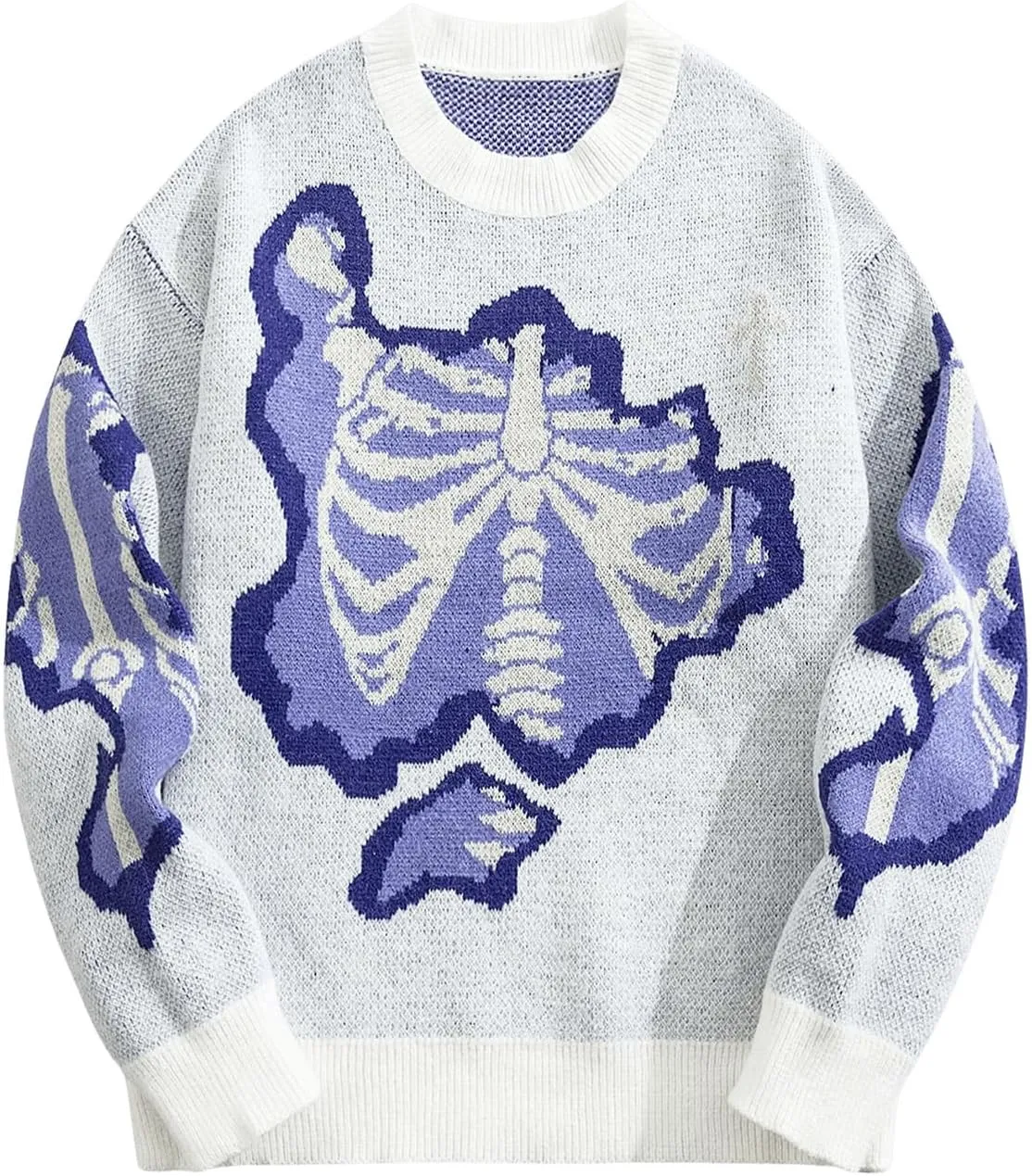 SOLY HUX Men's Sweater Graphic Print Drop Shoulder Long Sleeve Crewneck Pullover Tops