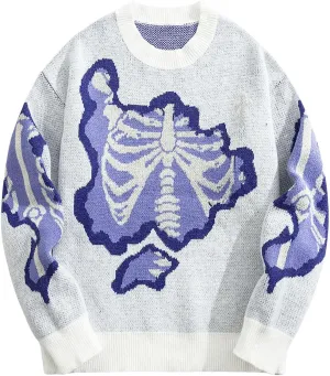 SOLY HUX Men's Sweater Graphic Print Drop Shoulder Long Sleeve Crewneck Pullover Tops