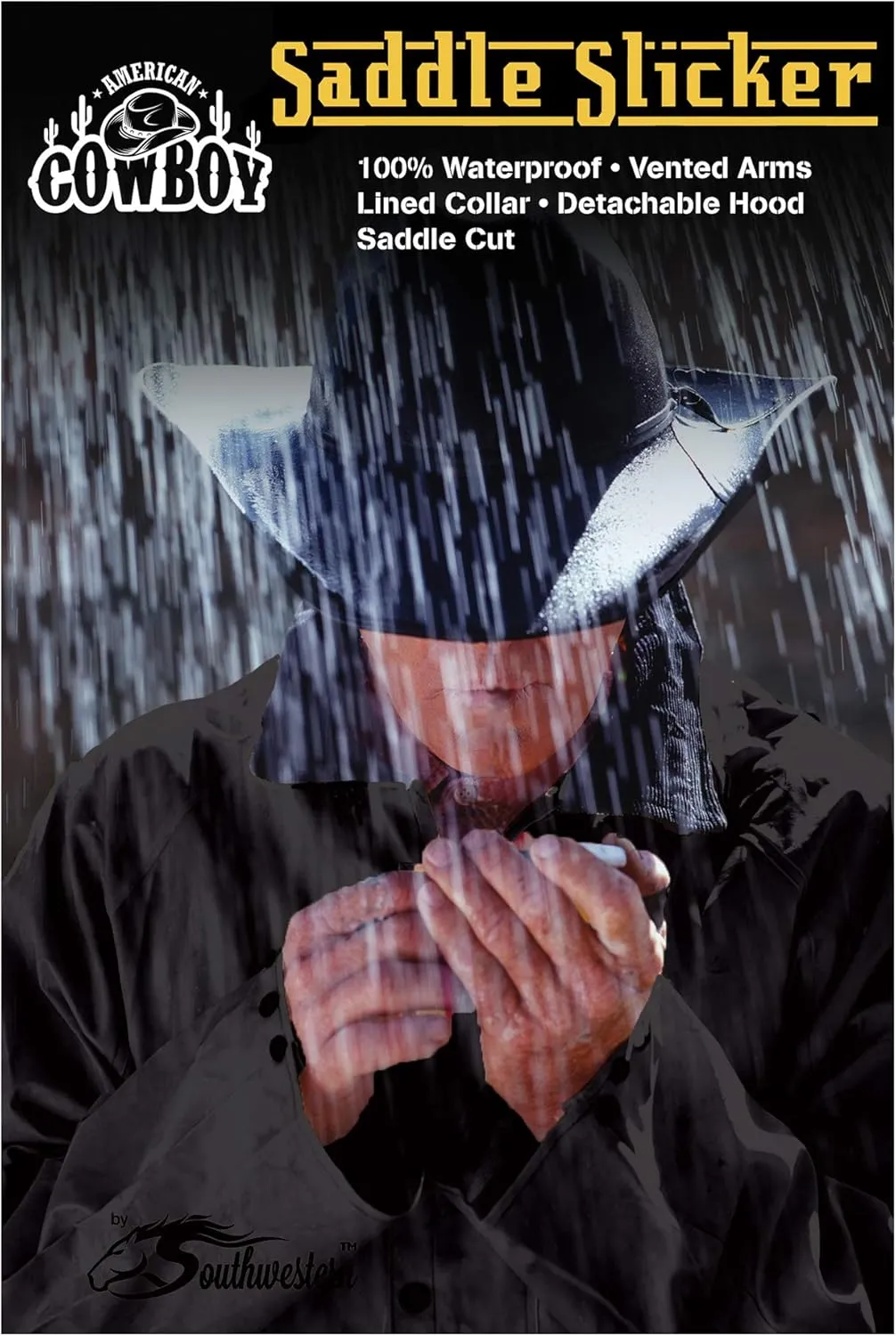 Southwestern Equine American Cowboy Saddle Slicker Rain Coat Duster – 100% Waterproof Full Length Unisex