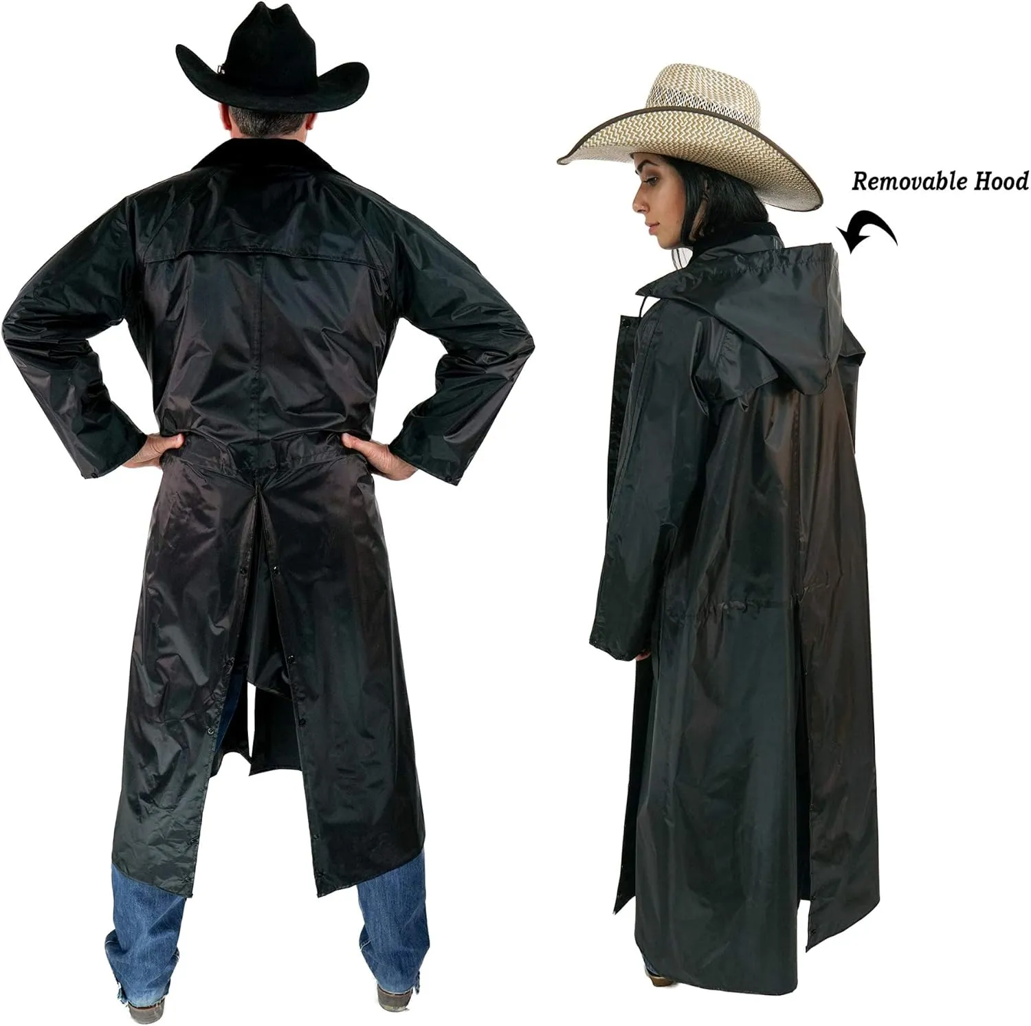 Southwestern Equine American Cowboy Saddle Slicker Rain Coat Duster – 100% Waterproof Full Length Unisex