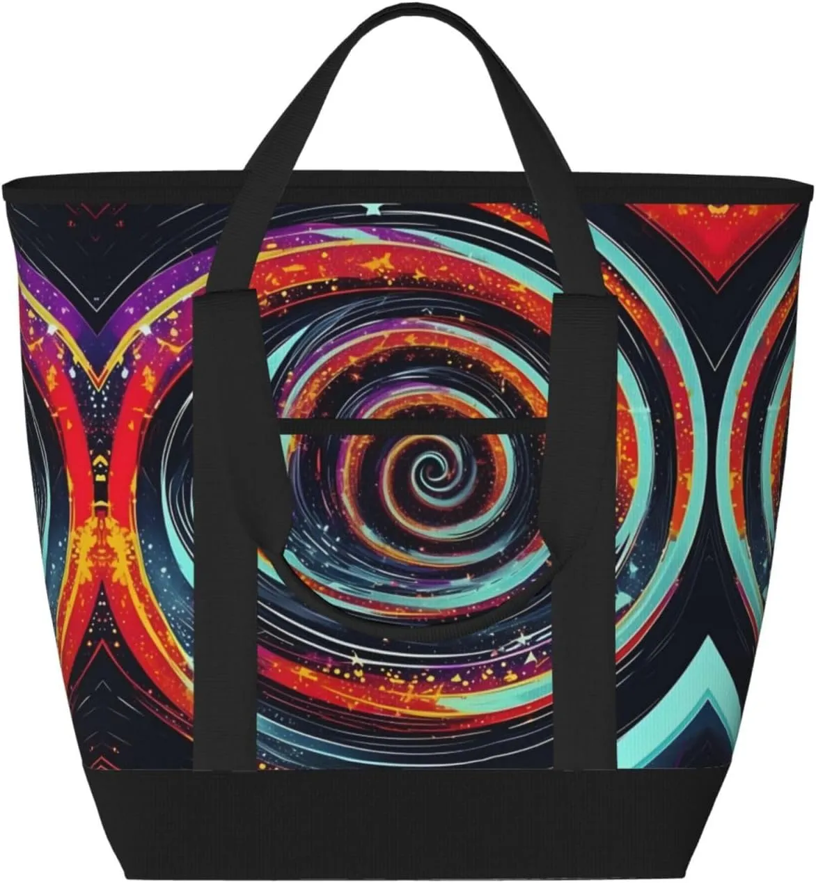 Space Spiral Cosmic Large Capacity Insulated Tote Bag - Adjustable Shoulder Strap, Perfect for Work, Picnic, and Travel - Stylish