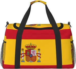 Spanish flag print Overnight Bags for Women and Men Shoulder Bag Carry On Bag for Traveling Travel Essentials