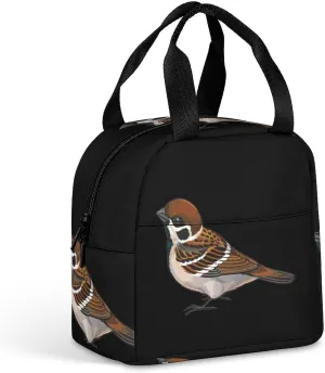 Sparrow Bird Lunch Box Bag Tote for Women Men Insulated Lunchbox Containers Work Picnic Travel