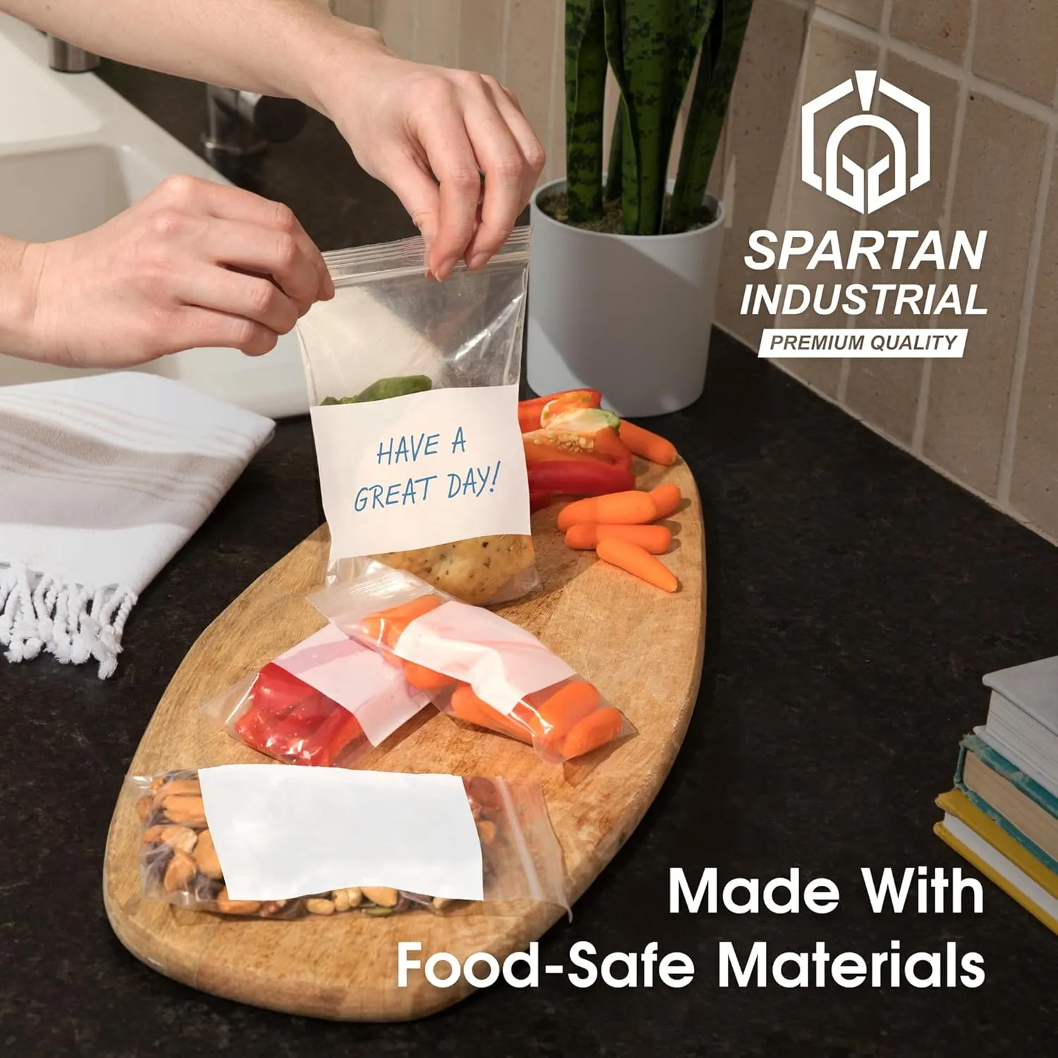 Spartan Industrial - 3" X 4" Plastic Zip Bags With Writable White Block (1000 Count) 2 Mil Small Reclosable Bags for Jewelry, Buttons, Bolts