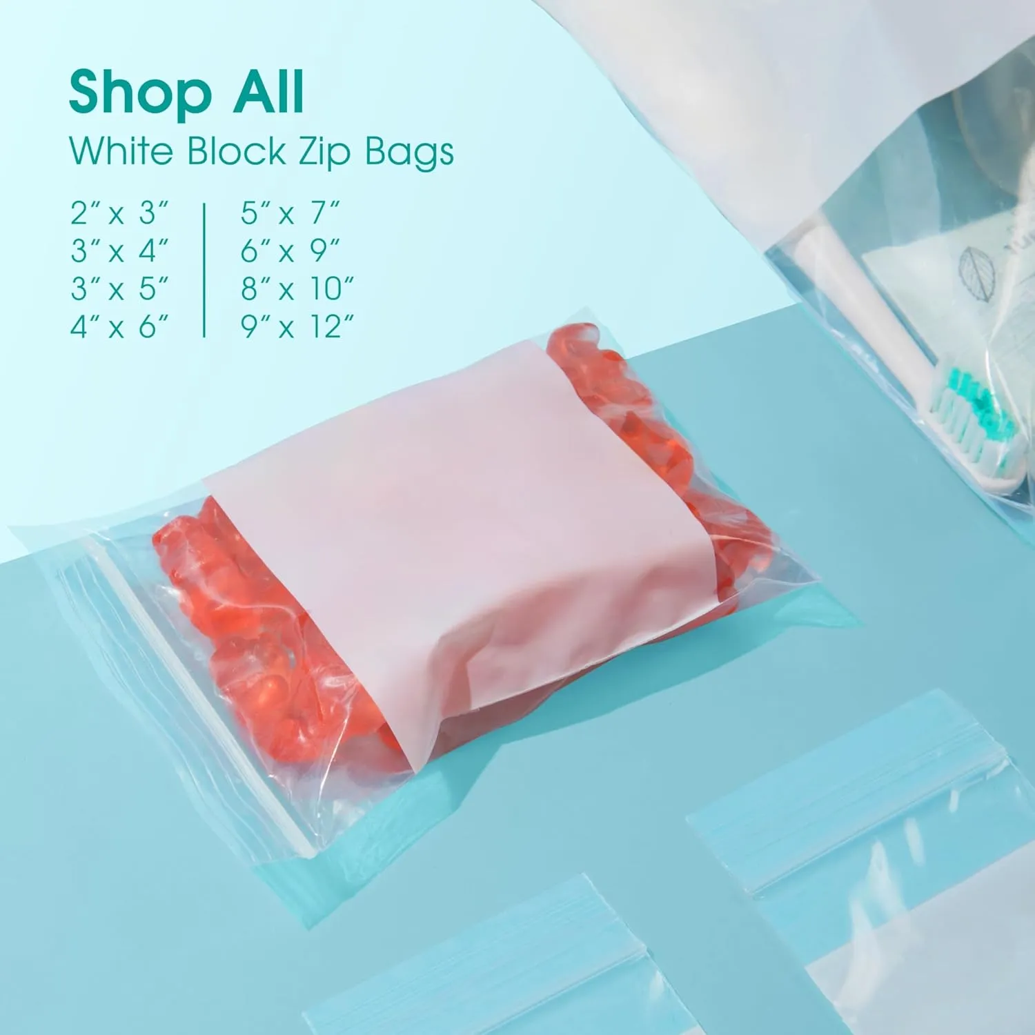Spartan Industrial - 3" X 4" Plastic Zip Bags With Writable White Block (1000 Count) 2 Mil Small Reclosable Bags for Jewelry, Buttons, Bolts