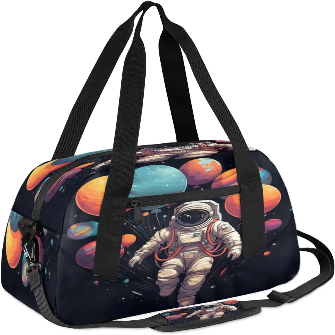 Sport Duffel Bag Astronaut Print Kids Gym Bag Weekender Overnight Bags for Boys Girls Teens Carry On Workout Travel Bag