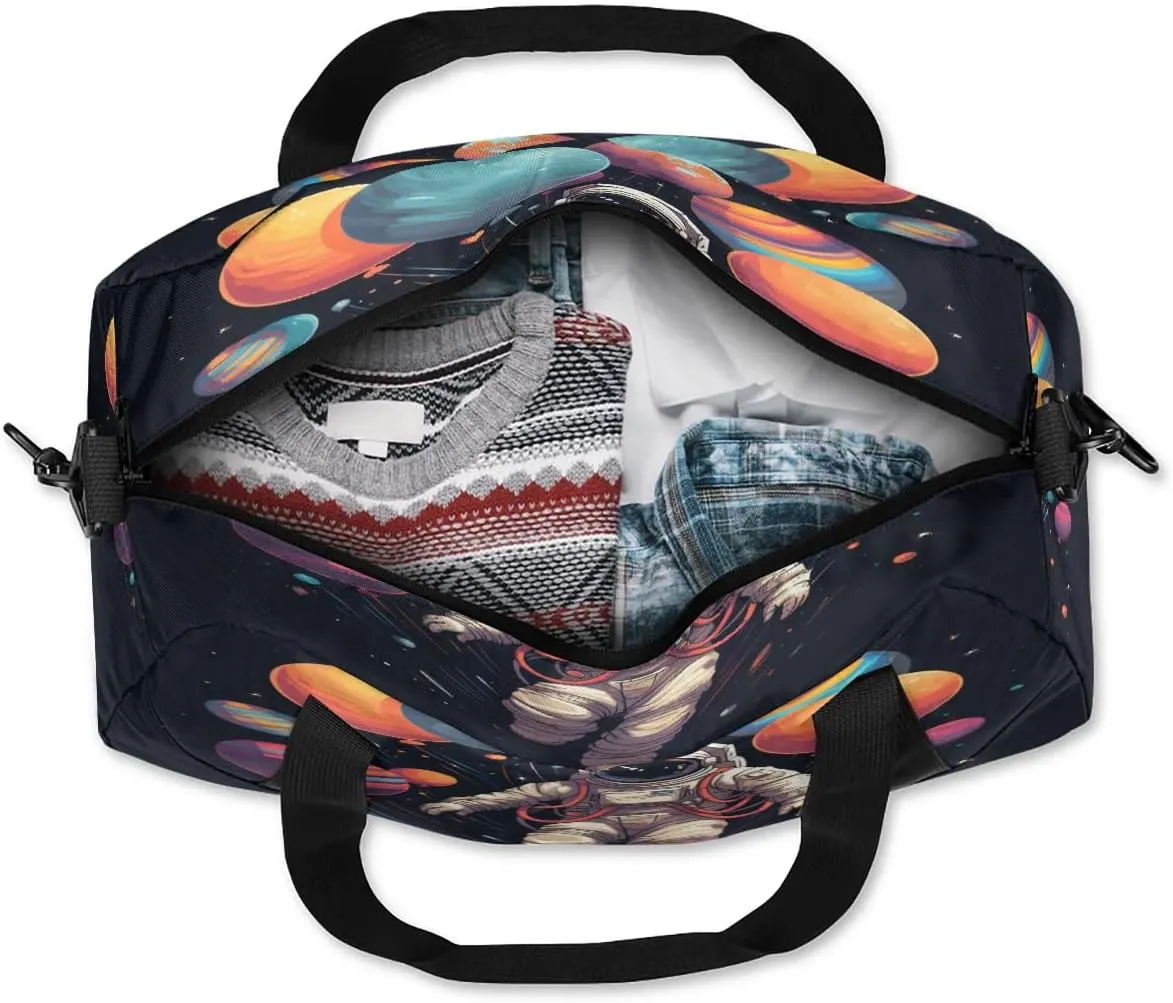 Sport Duffel Bag Astronaut Print Kids Gym Bag Weekender Overnight Bags for Boys Girls Teens Carry On Workout Travel Bag