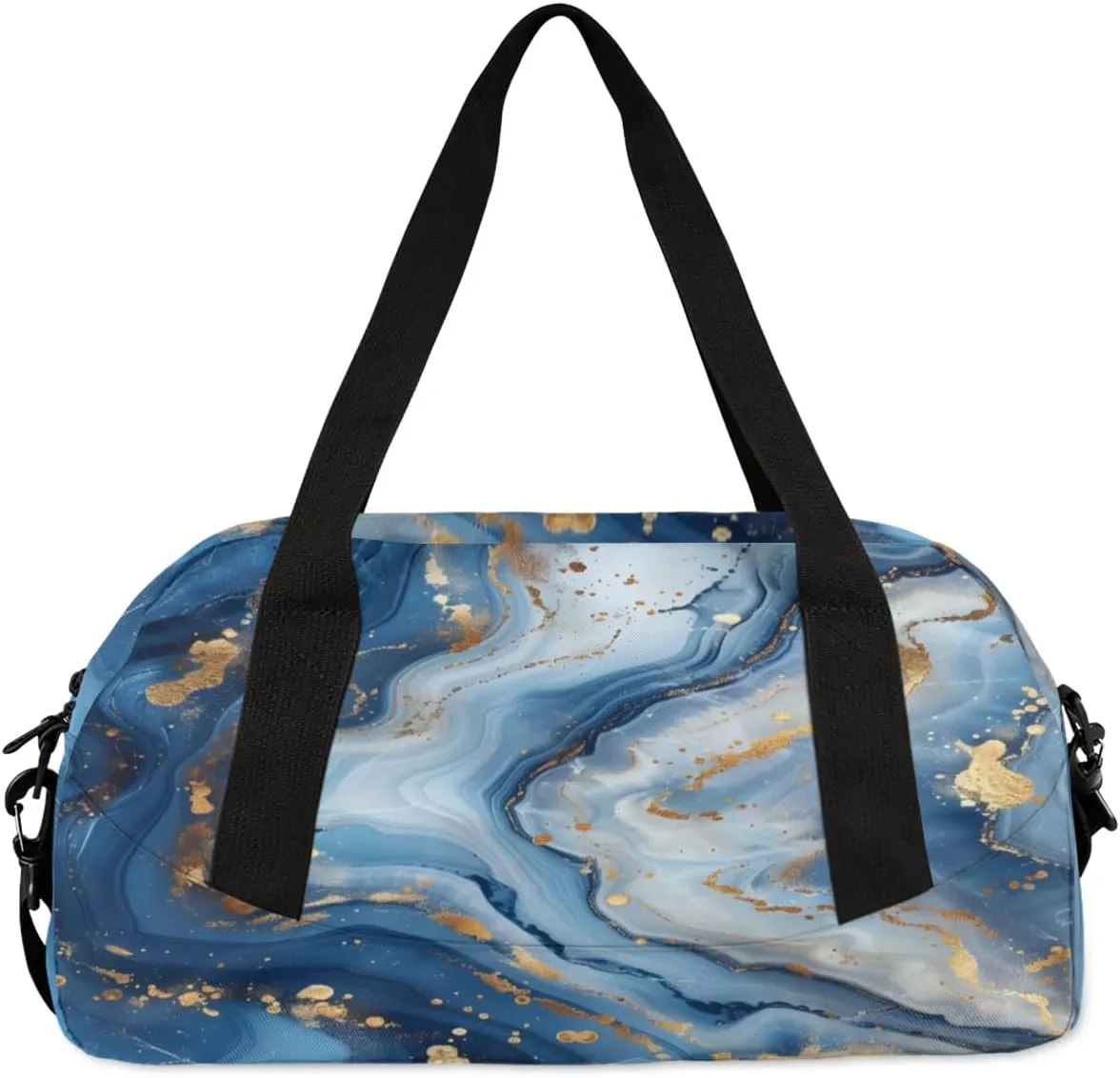 Sport Duffel Bag Blue Marble Print Kids Gym Bag Weekender Overnight Bags for Boys Girls Teens Carry On Workout Travel Bag