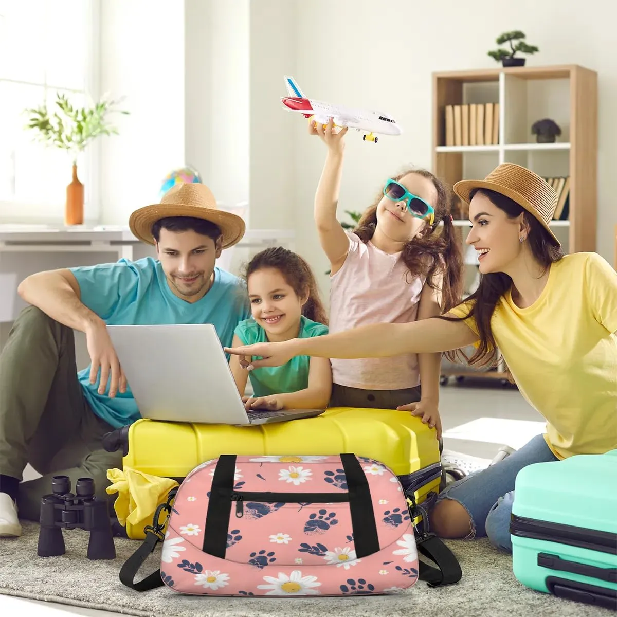 Sport Duffel Bag Daisy Animal Paw Print Kids Gym Bag Weekender Overnight Bags for Boys Girls Teens Carry On Workout Travel Bag