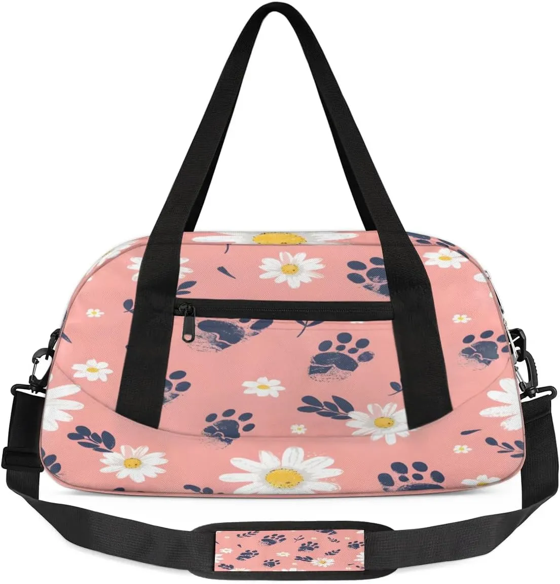 Sport Duffel Bag Daisy Animal Paw Print Kids Gym Bag Weekender Overnight Bags for Boys Girls Teens Carry On Workout Travel Bag