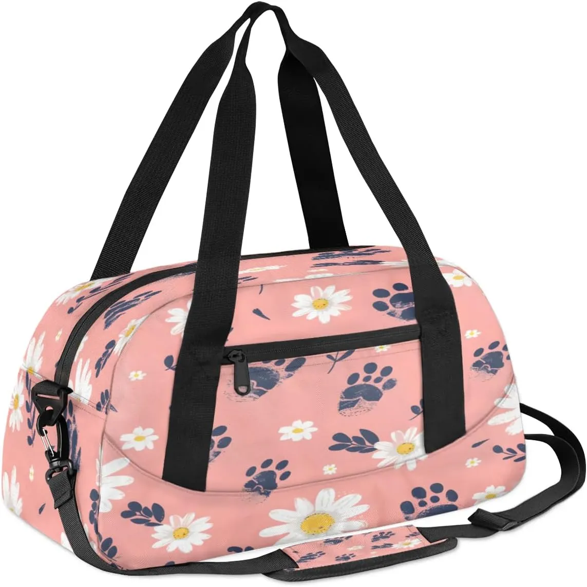 Sport Duffel Bag Daisy Animal Paw Print Kids Gym Bag Weekender Overnight Bags for Boys Girls Teens Carry On Workout Travel Bag