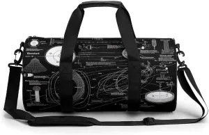 Sports Gym Bag for Men Women Physics Print Travel Gym Bag Cylindrical Workout Bag Lightweight Travel Duffle Bag for Basketball Football Weekender