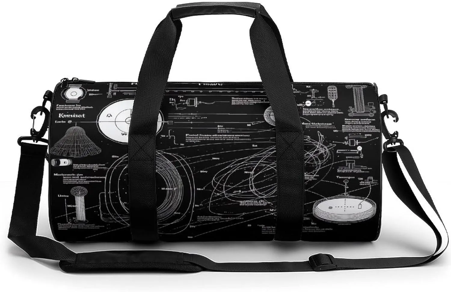 Sports Gym Bag for Men Women Physics Print Travel Gym Bag Cylindrical Workout Bag Lightweight Travel Duffle Bag for Basketball Football Weekender