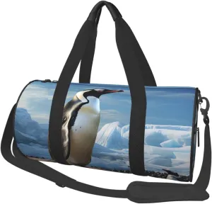 Sports Gym Bag for Women Men Travel Duffel Bag Tote Weekender Bag Carry on Overnight Bag for Travel Swimming Fitness Workout Sports Penguin Print Duffle Bag