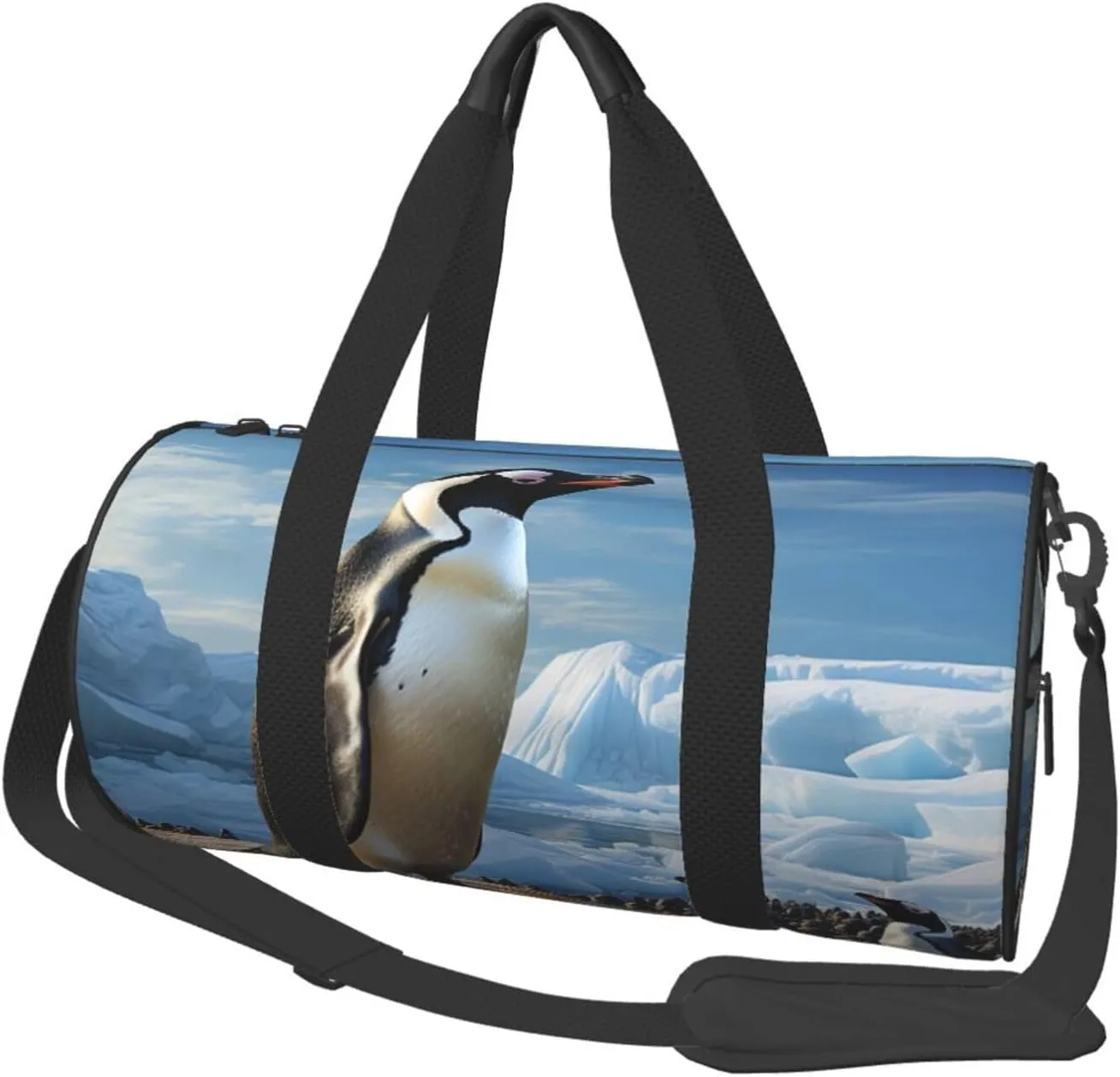 Sports Gym Bag for Women Men Travel Duffel Bag Tote Weekender Bag Carry on Overnight Bag for Travel Swimming Fitness Workout Sports Penguin Print Duffle Bag