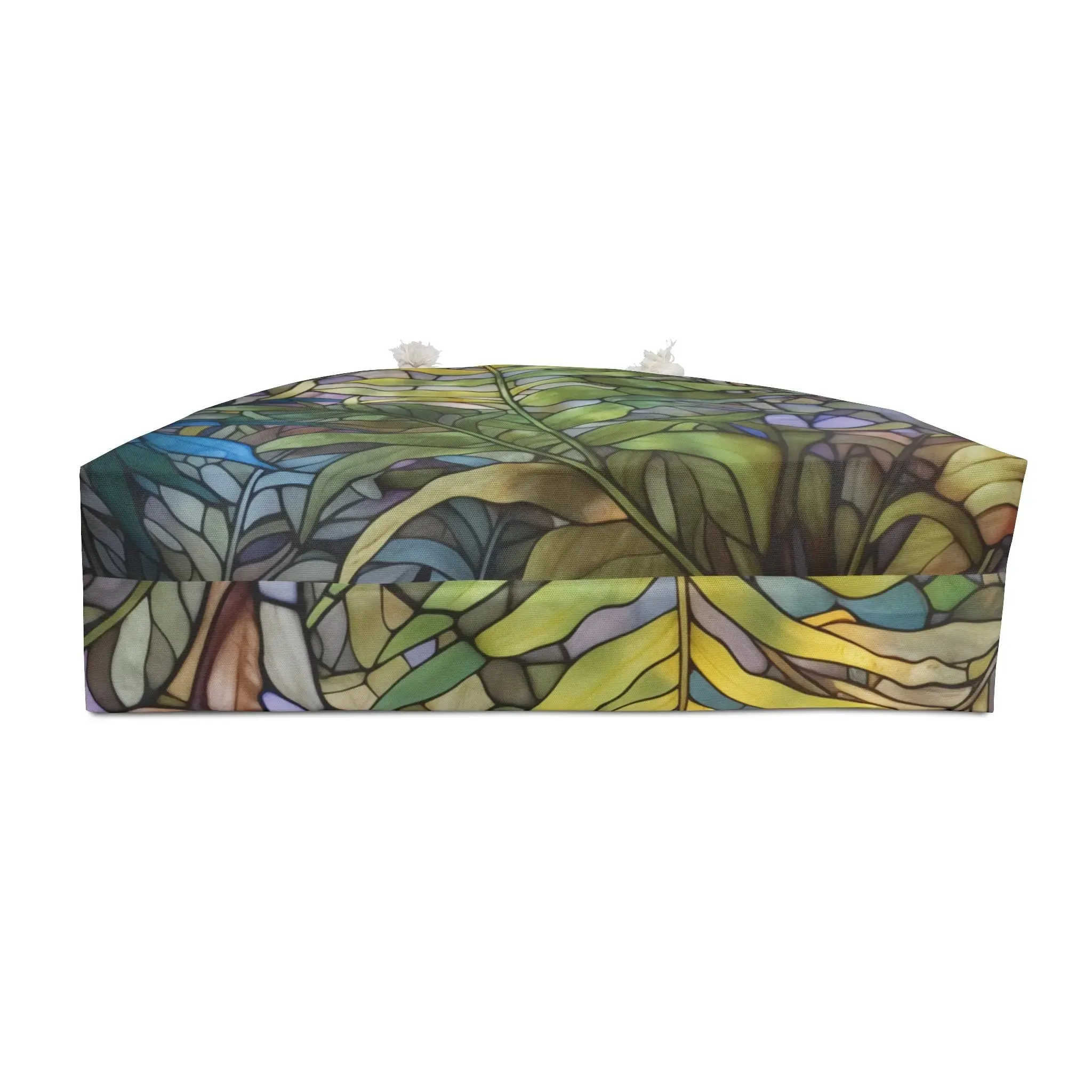 Stained Glass Ferns Oversized Tote Bag