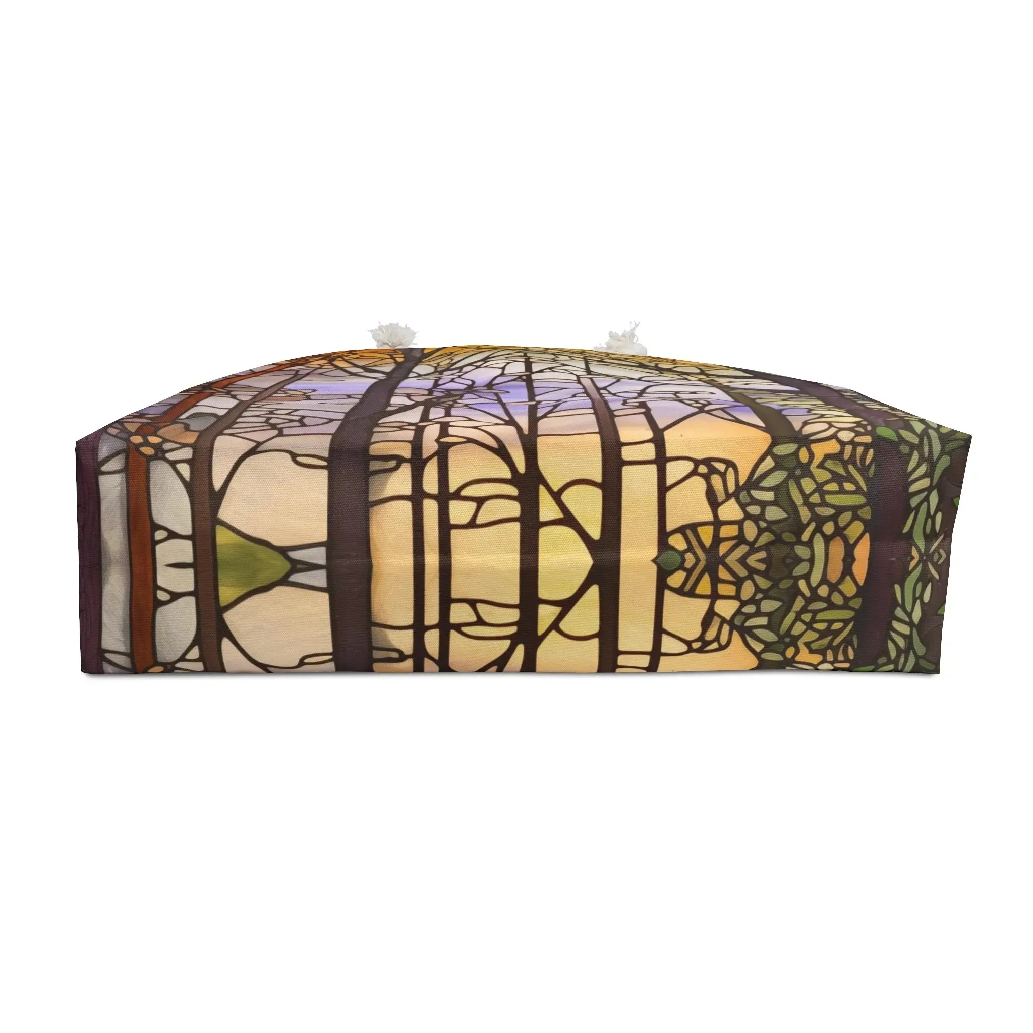 Stained Glass Forest Oversized Tote Bag