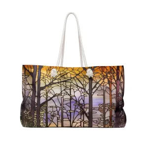 Stained Glass Forest Oversized Tote Bag