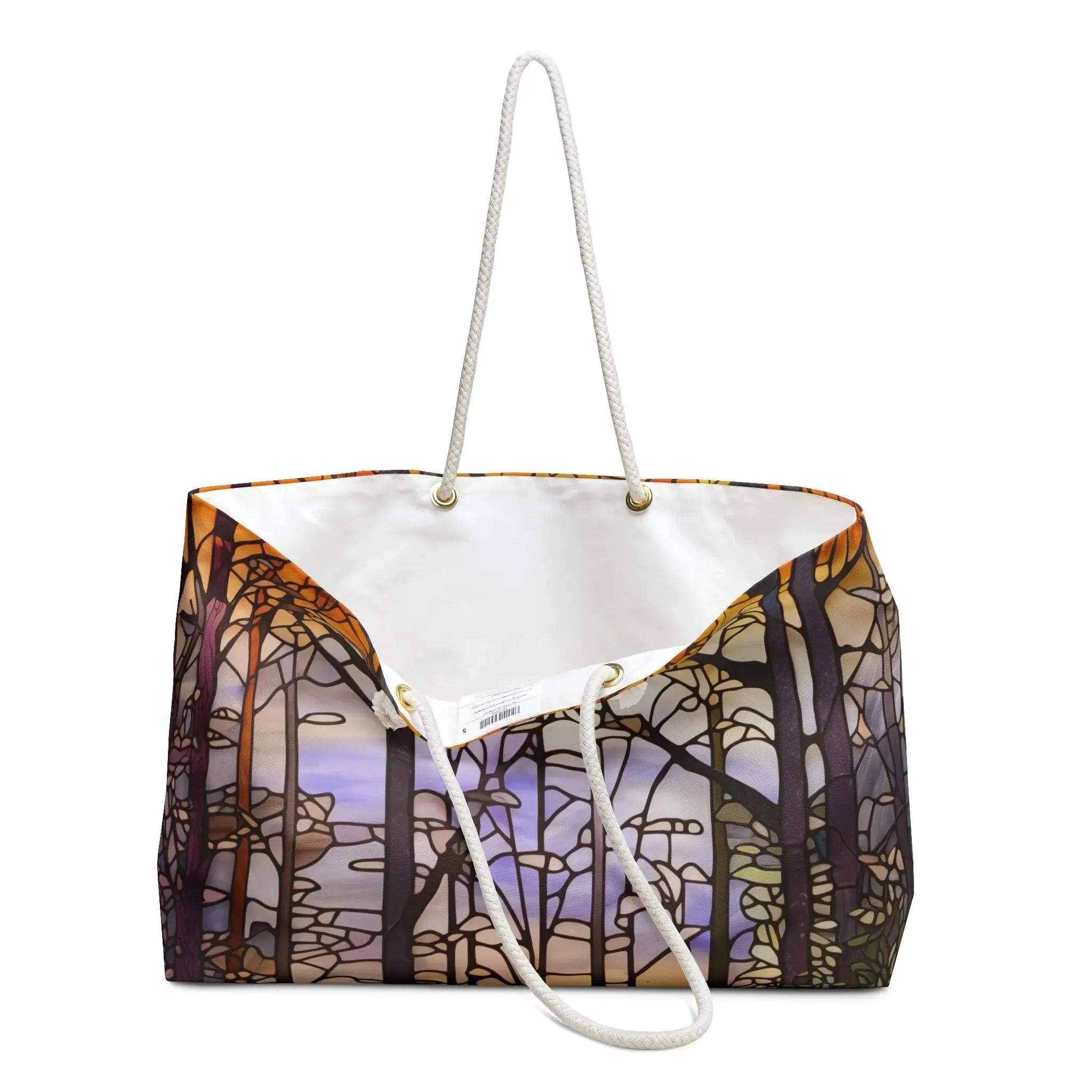 Stained Glass Forest Oversized Tote Bag