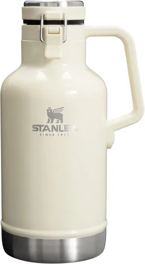 Stanley Classic Easy-Pour Growler 64 oz | Keeps Beer Cold or Coffee Hot | Leakproof Steel Lined Lid and Easy to Carry Handle | Insulated Stainless Steel | BPA-Free | Cream Gloss