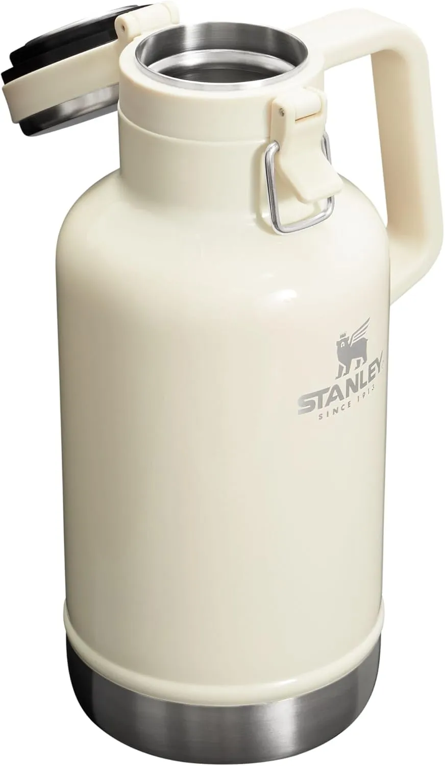 Stanley Classic Easy-Pour Growler 64 oz | Keeps Beer Cold or Coffee Hot | Leakproof Steel Lined Lid and Easy to Carry Handle | Insulated Stainless Steel | BPA-Free | Cream Gloss