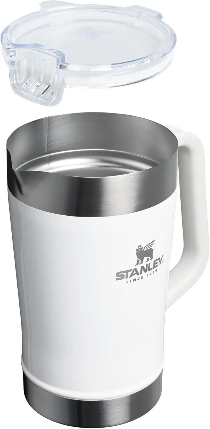 Stanley Stay-Chill Pitcher 64 oz | Cold Water, Beer, and Drink Pitcher with Lid | Large Capacity Durable Beverage Container with Handle | Insulated Stainless Steel | BPA-Free