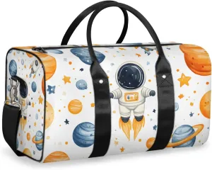 Stars Astronaut Travel Duffle Bag for Women Men Gym Duffel Foldable Bag Waterproof Weekender Fantasy Planet Galaxy Duffle Tote
