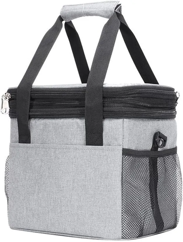 Stay Cool in Style: Large Foldable Insulated Cooler Bag – Breeze through Your Vacation with a Leakproof, Shoulder-Strap Equipped Refrigerator 35X30X24CM