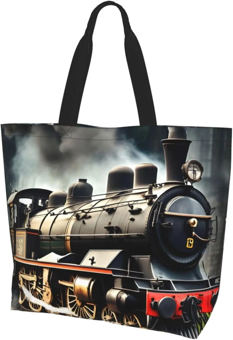 Steam Locomotive Train print Shoulder Handbag, Women Tote Purse, Large Capacity Shopping Bag, Top Handle Bag