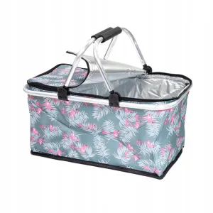 Steel Handle Storage Basket Birds Grey - Sunshine