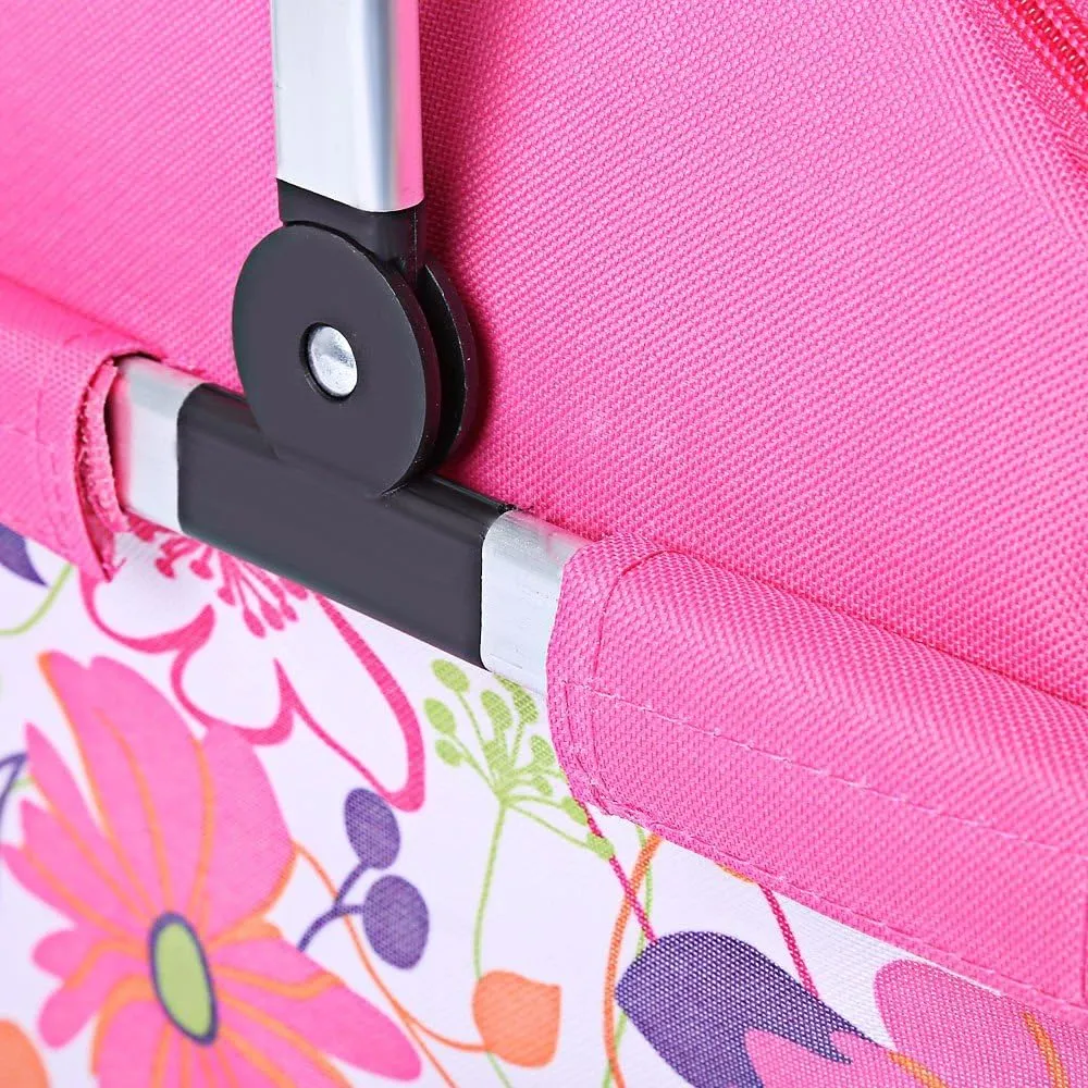 Steel Handle Storage Basket Flowers Pink - Sunshine