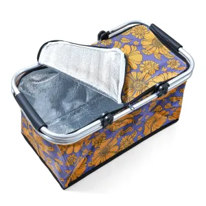 Steel Handle Storage Basket Flowers Yellow - Sunshine